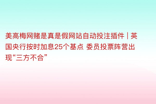 美高梅网赌是真是假网站自动投注插件 | 英国央行按时加息25个基点 委员投票阵营出现“三方不合”